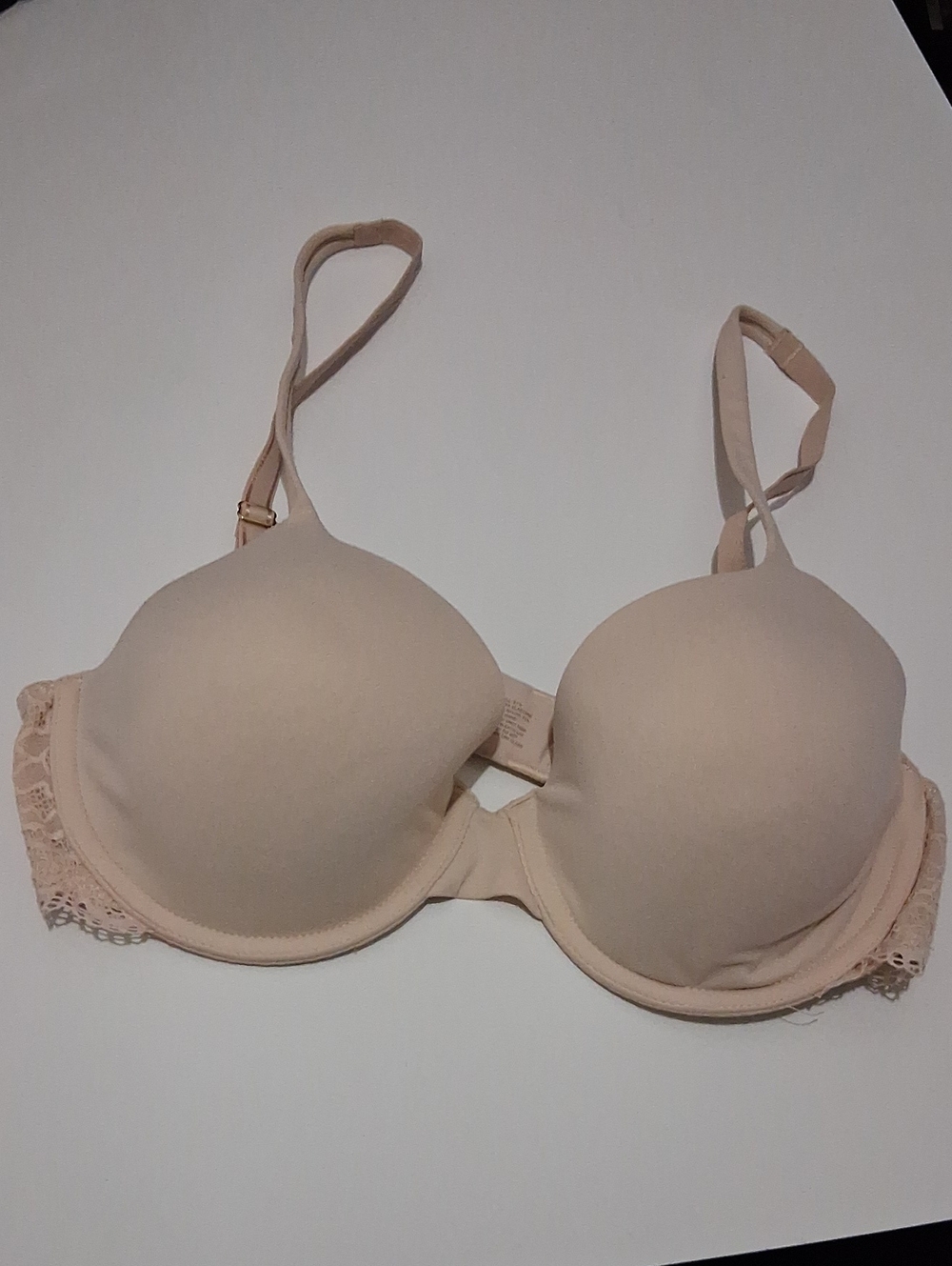 SOMA 34D Blush Padded Wired Lace Trim Bra